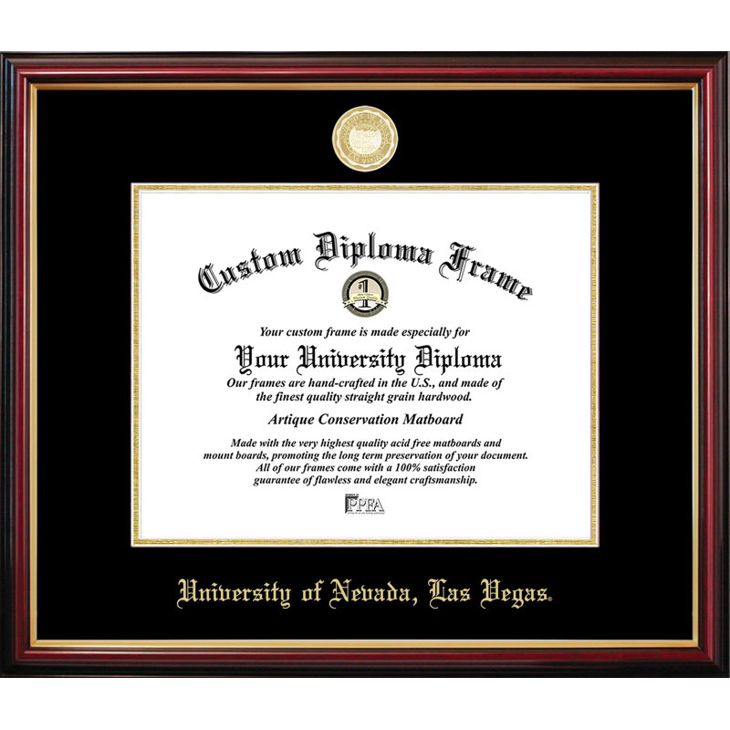 Cadre de petit diplôme de l'Université du Nevada, Las Vegas, L 11 po x H 8,5 po, NCAA Nevada, Las Vegas
