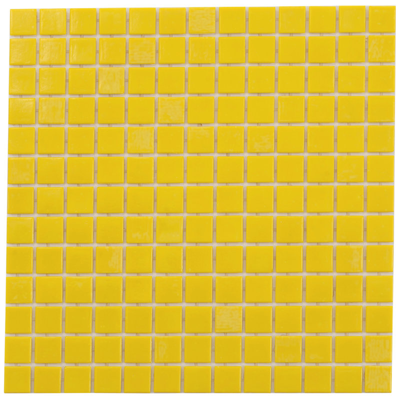 Dune 0.8" x 0.8" Glass Grid Mosaic Wall & Floor Tile, Lemon Yellow