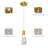 Modern Gold Pendant Lights Kitchen Island Clear Irregular Crystal Pendant Light Fixtures Led Mini Pendant Lights For Kitchen Island Living Dinning Room Bedroom Farmhouse（3 Pack）