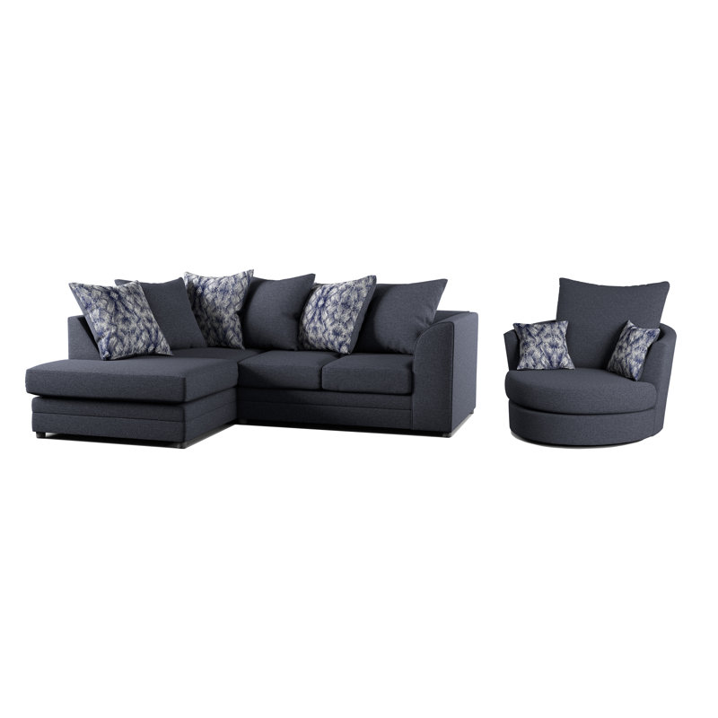 Missy Corner Sofa 2 - Piece Living Room Set,  Left Hand Facing, Navy