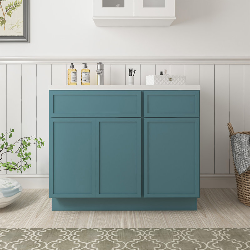 Base de meuble-lavabo simple 39 po seulement, Sarcelle