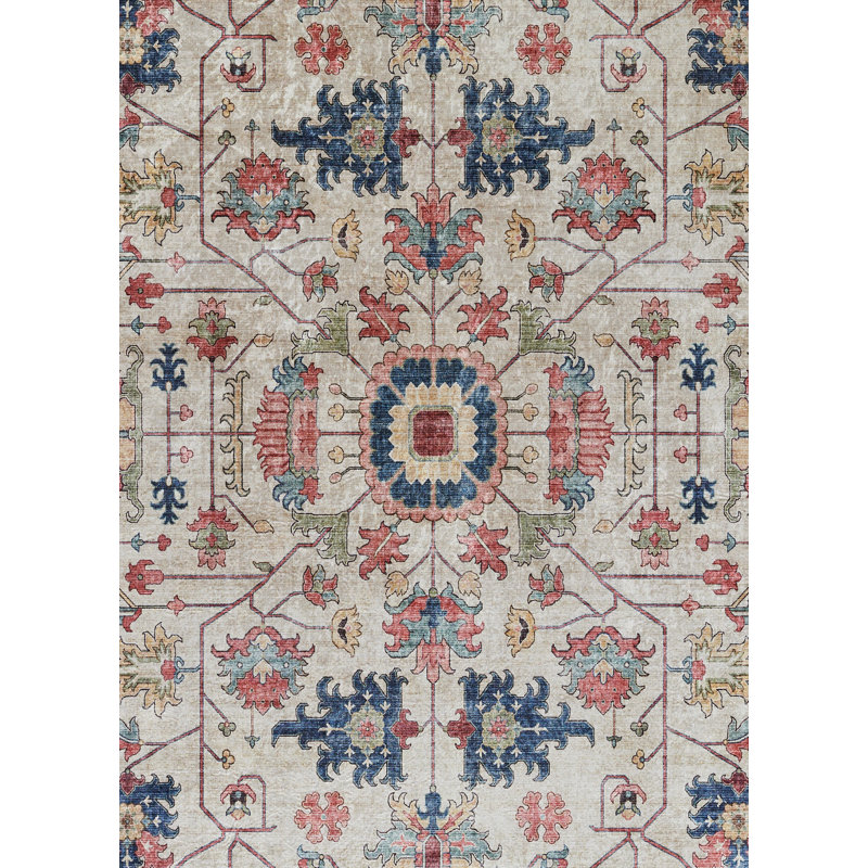 Tapis ivoire en polyester antidérapant Humberwood 5 po x 8 po, Rectangle 8 pi x 10 pi