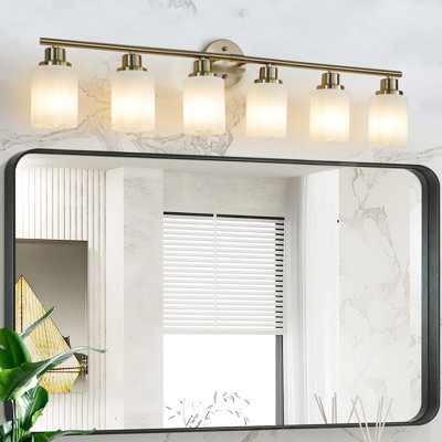6-Copper colored dimmable glass Vanity Light