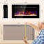 Foyer électrique mural de 40 po: radiateur de 1500 W, couleur et luminosité de flamme réglables, cristal de bûche, télécommande, minuterie 8H, acier noir et télécommande