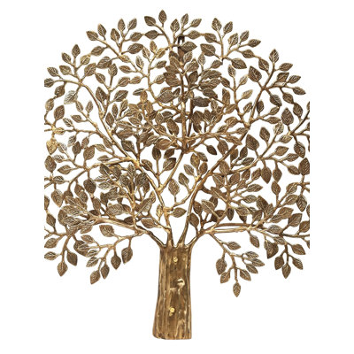 Handmade 23-Inch Brass Tree of Life Sculpture – Artisanal Nature-Inspired Decor Showpiece for Home, Office, or Meditation Space