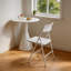 Ensemble de 4 chaises pliantes blanches avec siège rembourré en PP, chaises pliantes robustes en métal avec structure en acier