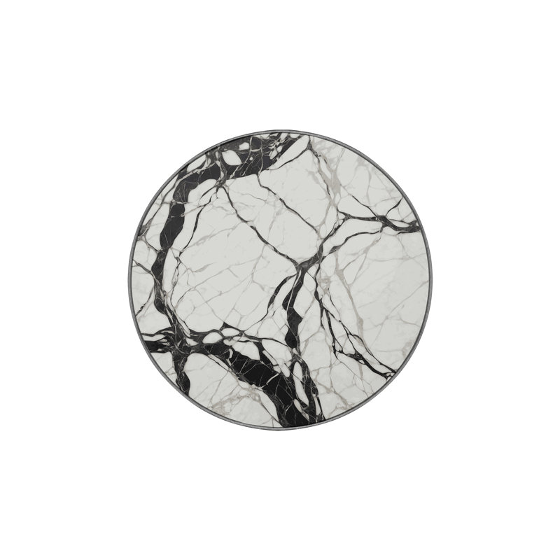 Machine Washable Gray Area Rug, Round 3'