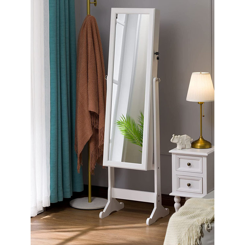 Armoire à bijoux avec miroir Marquisia, Blanc