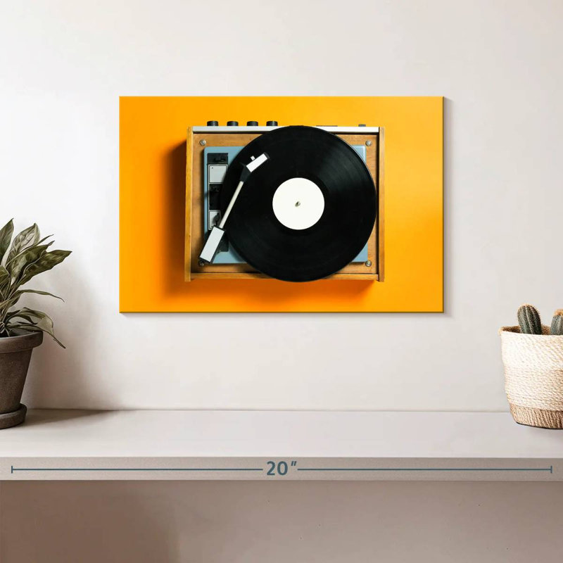 Tourne-disque jaune Abarca, H 8 po x l 12 po