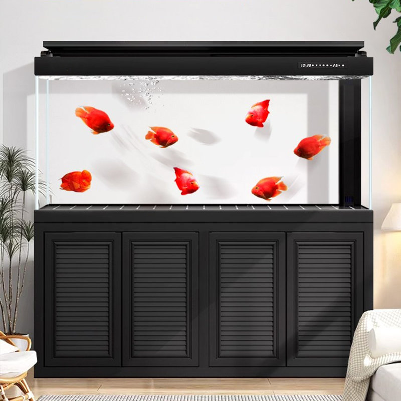 70.87"Large ultra-clear fish tank bottom filter for black aquarium, 166.48 Gallon, Clear/Black