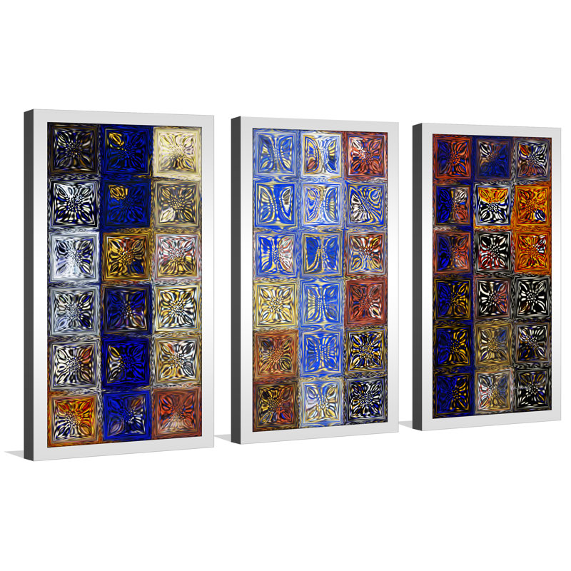 Reproduction d’art graphique encadrée en mosaïque de carreaux de mosaïque, H 25,5 po x l 40,5 po x P 1 po