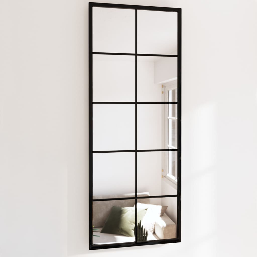Ebern Designs Wall Mirror Black Metal Wall-mounted Mirror Decoration ...