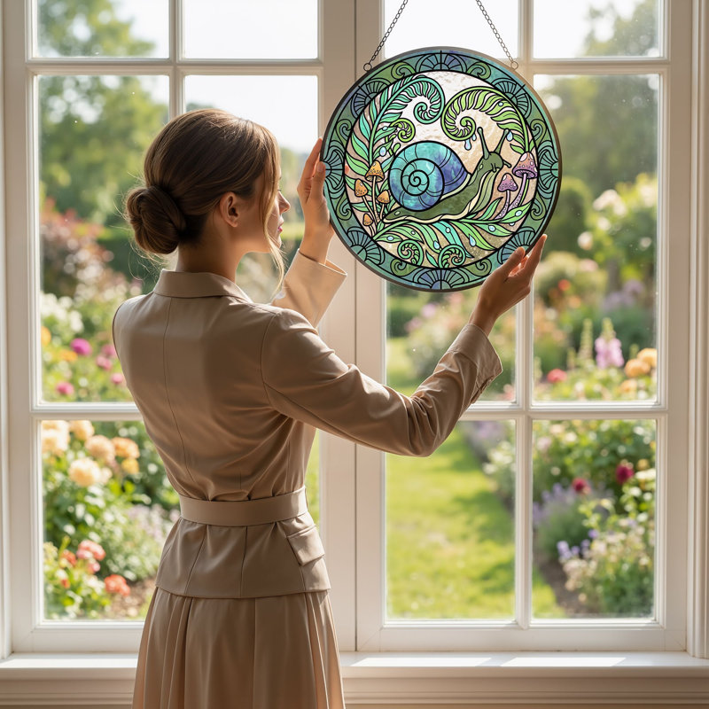 Panneau de vitrail de jardin Snail H 12 po, 12"H