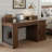 Farmhouse Office Desk With Storage Cabinet, Charging Station, Barn Door Design, Keyboard Tray, Monitor Stand And Pegboard-1090102147