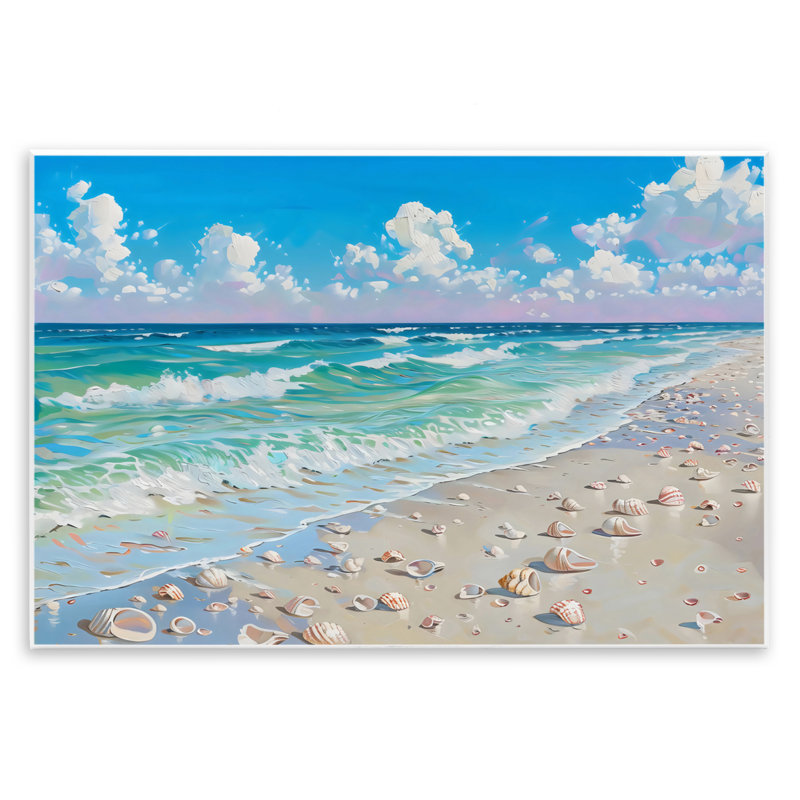 Plaque murale Shells Awash on Shore, design par LSR Design Studio, H 10 po x l 15 po