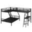 Lit superposé en métal avec lit mezzanine attaché et bureau