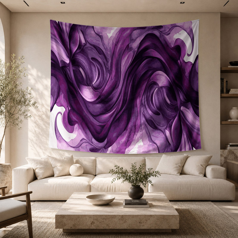 Tapisserie murale aquarelle abstraite 15, 26 po x 36 po