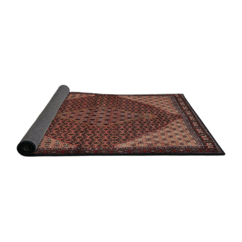 Tapis traditionnel rouge / beige / brun, Rond 5 pi