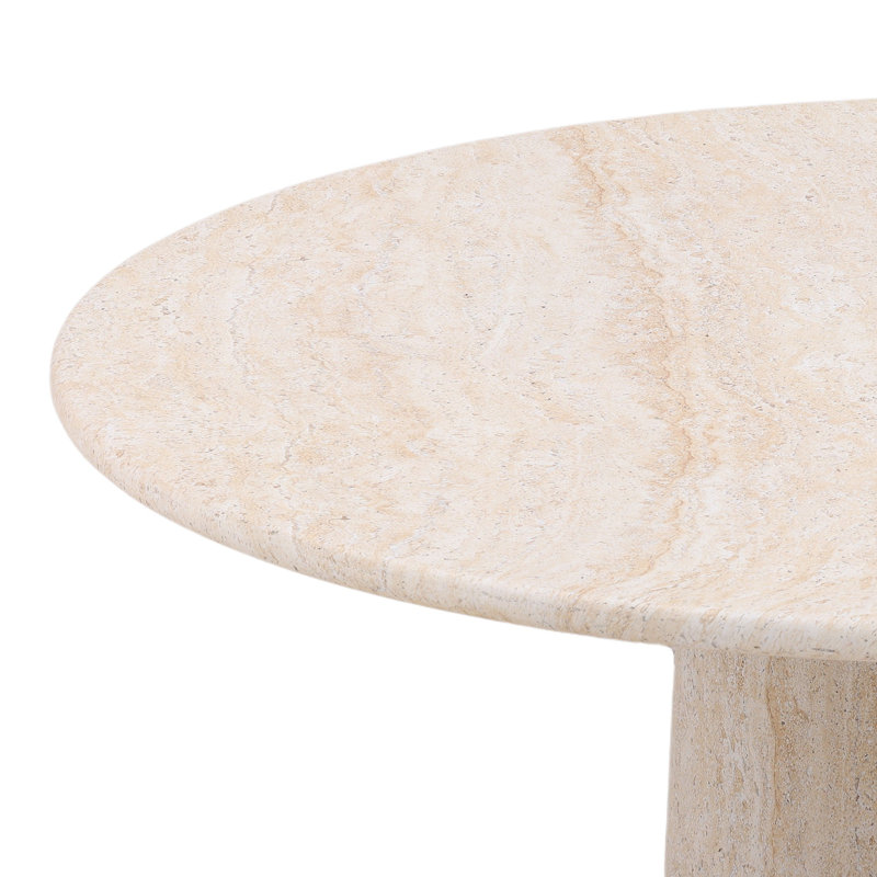 Trebol Lightweight Concrete Outdoor Coffee Table, Faux Travertine