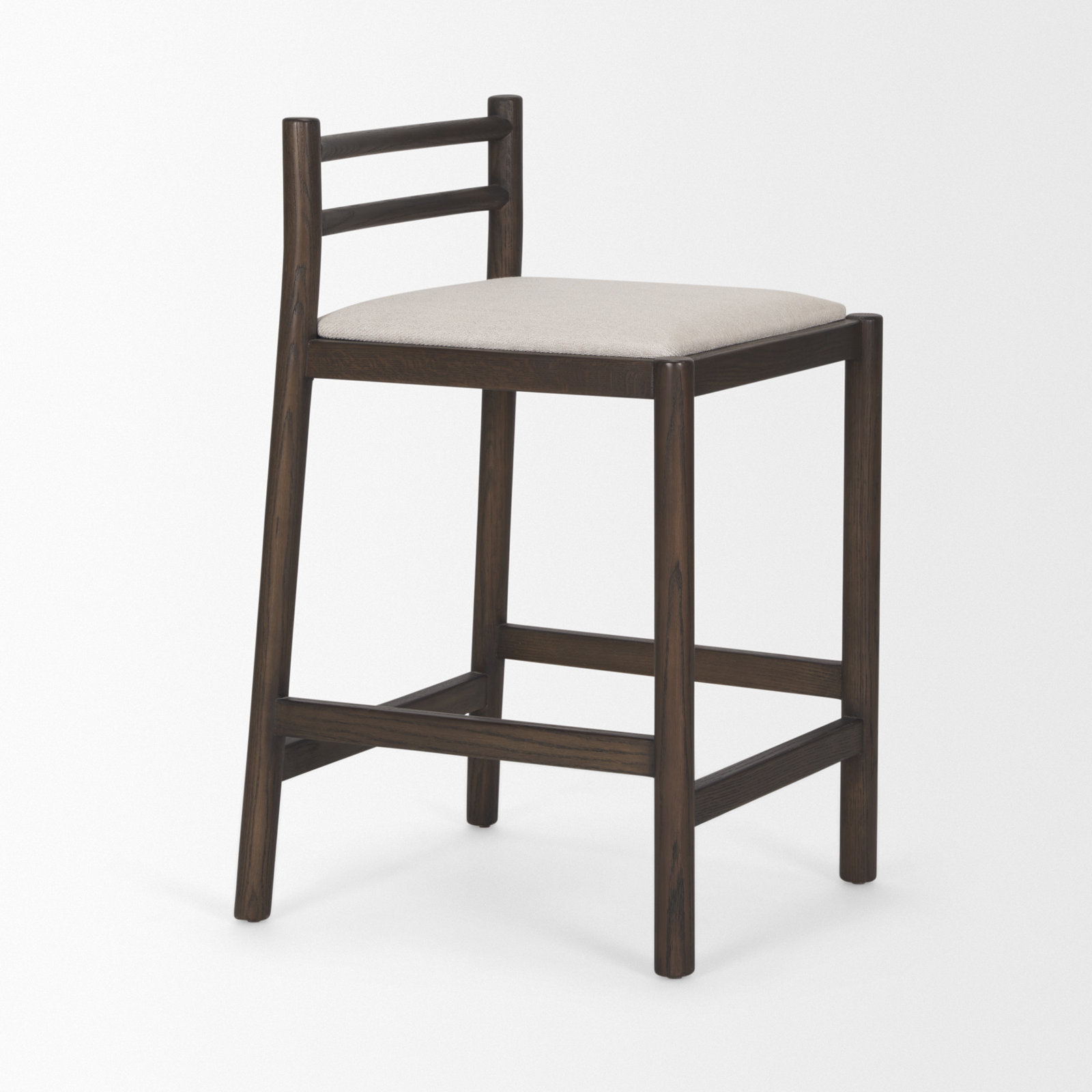 Clemie Unfinished 30'' Stool, Cream Seat/Dark Brown Frame