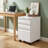 3-Drawer Mobile File Cabinet with Lock, White Metal Storage for Office & Home Office, Fits Legal and Letter Files