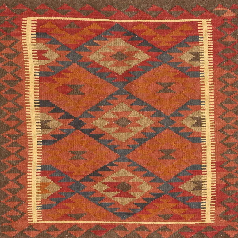 Tapis noir/orange/beige contemporain Gero, Carré 5 pi