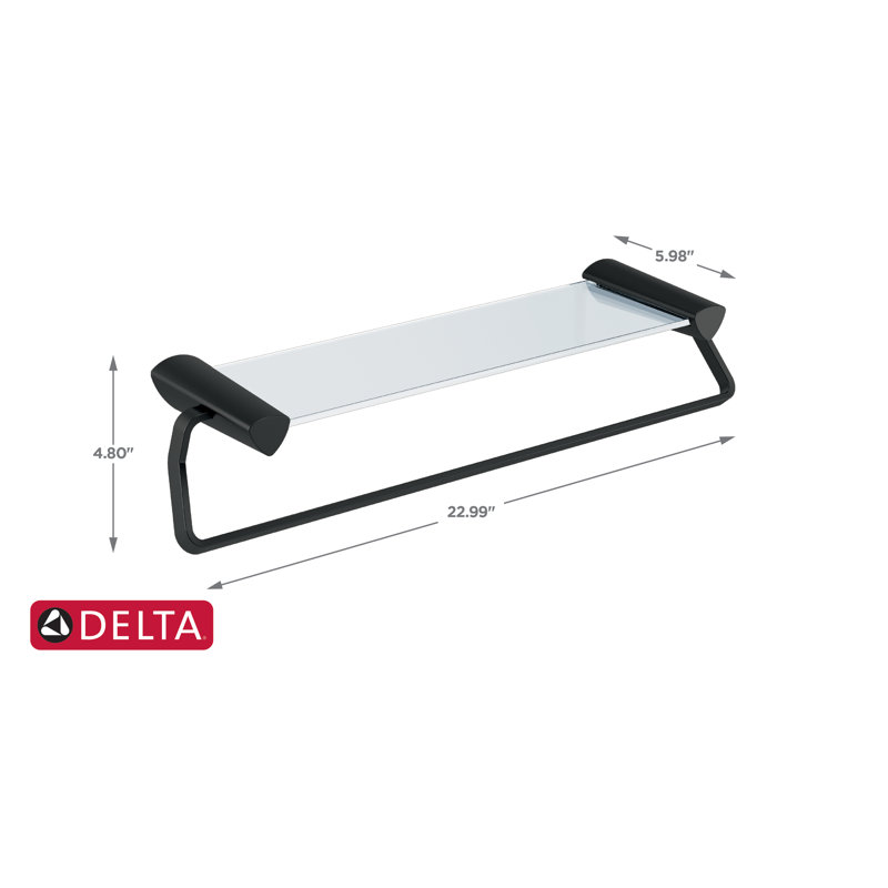 Zura Wall Mounted Towel Rack, Matte Black
