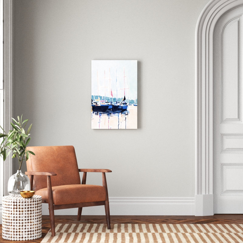 Watercolor Boat Club I by Emma Scarvey - Painting Print, 76cm H x 51cm W, Wrapped Canvas
