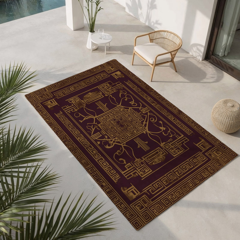 Tapis intérieur et extérieur Golden Fable, Rectangle 3' x 5'