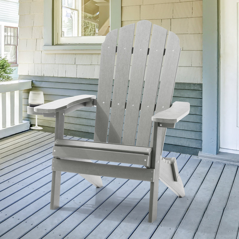 Chaise Adirondack pliante en plastique Sheredan, Gris clair