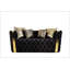 Button Tufted 2 Pc Sofa Set With Velvet Fabric And Gold Accent
