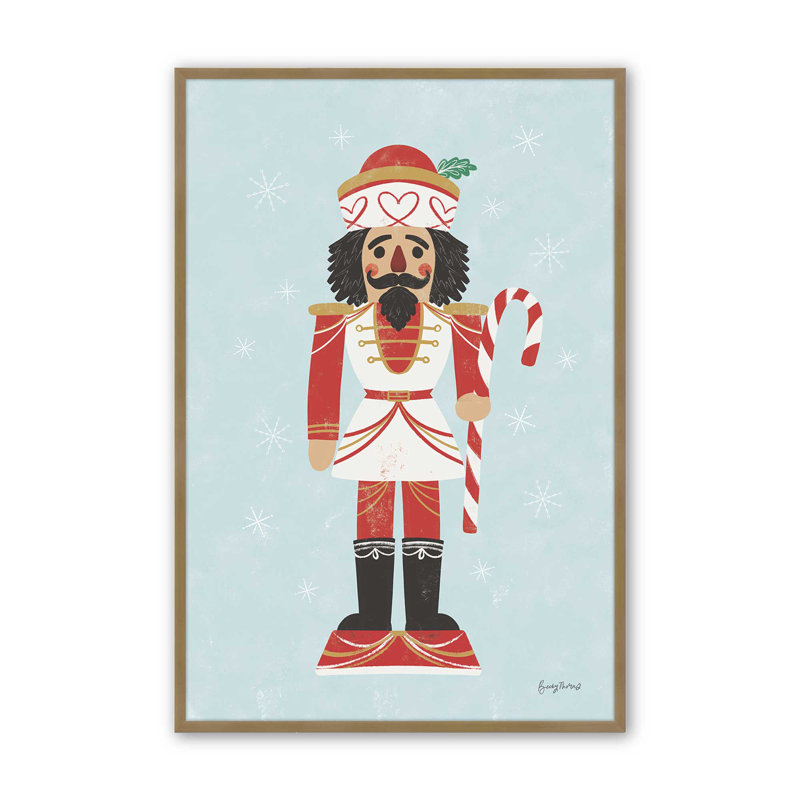 «Holiday Nutcracker III», impression roulée, Cadre doré brossé, H 15,25 po x l 12,25 po x P 1,25 po