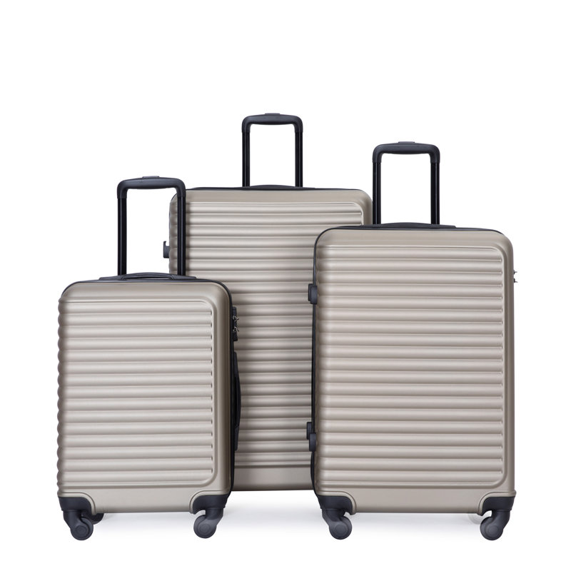 Luggage Sets 3 Piece,Suitcases with Wheels Hardshell,Lightweight Travel Suitcase Sets with TSA Lock,Gold,20/24/28inch