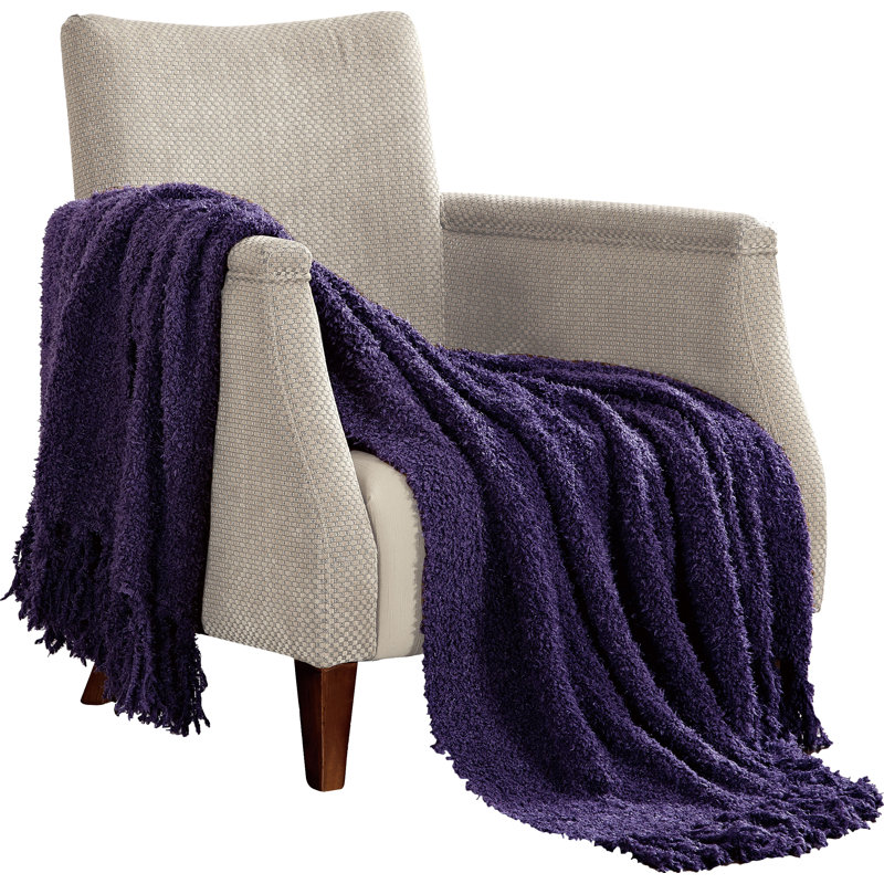 Mimosa Yellow Reversible Knitted Polyester Throw Blanket