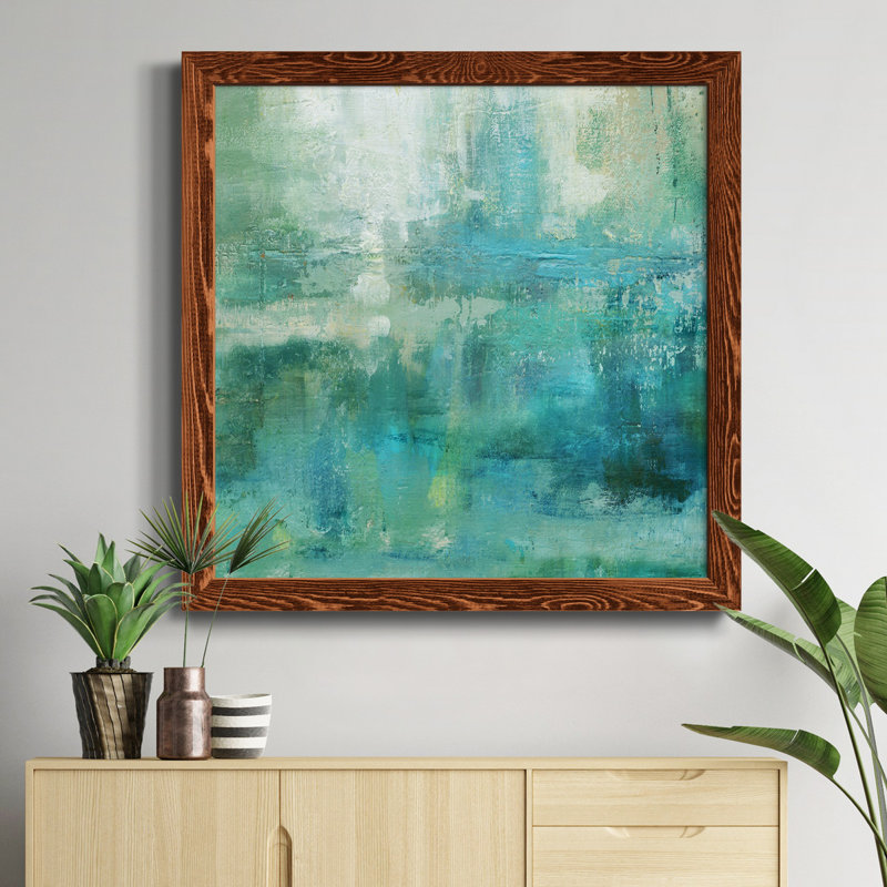 " Around The Mountain I ", Maple Framed, 34.5" H x 34.5" W x 1" D