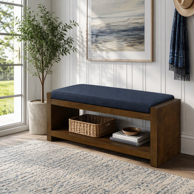 Banc d'appoint avec tablette inférieure et coussin amovible