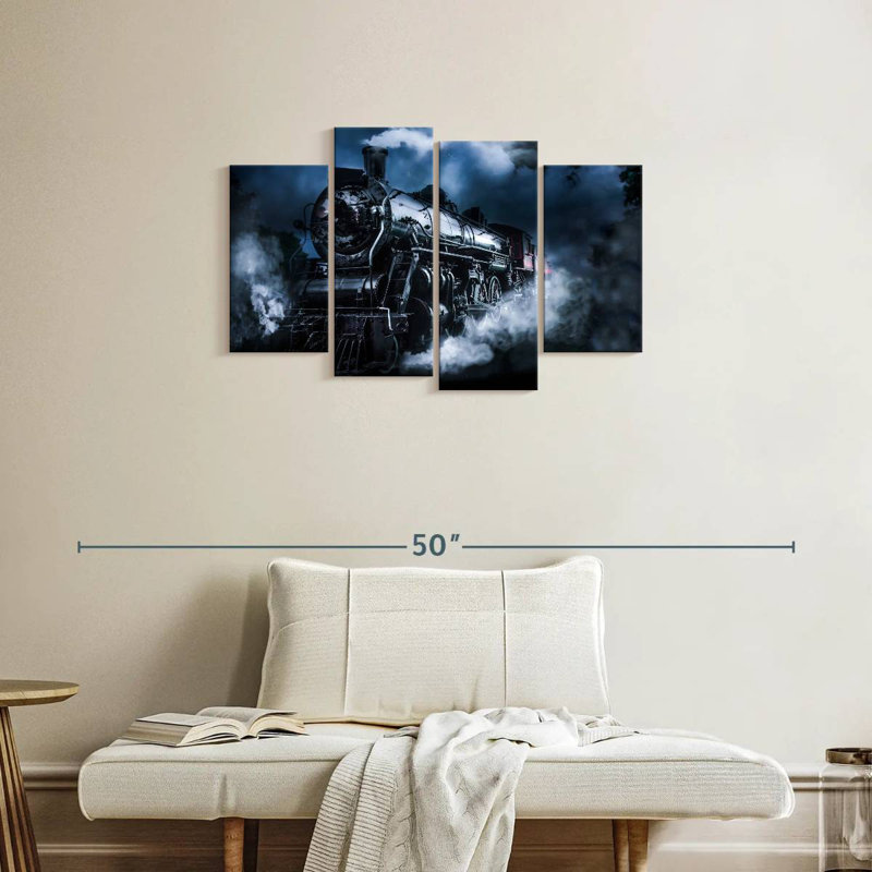 Mehar Dark Steam Train, 22" H x 36" W