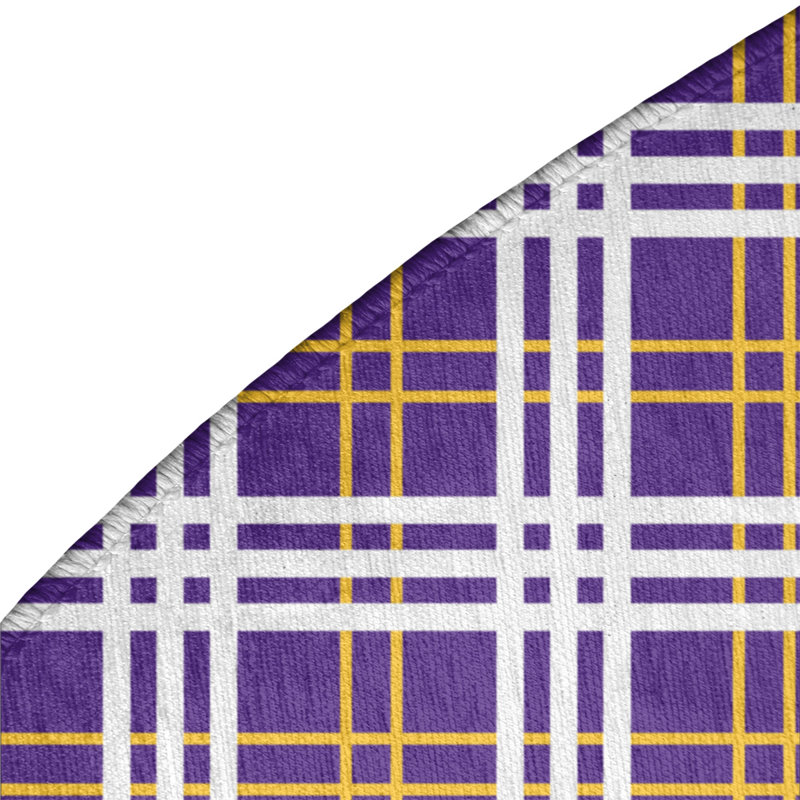 Tapis à carreaux mauve, Rond 5 pi