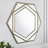 35.4" Modern Glam Hexagon Wall Mirror With Textured MDF Frame