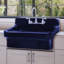 Fireclay 30" x 22" Drop-in Sink with 2 Faucet Holes on Backsplash-22761888