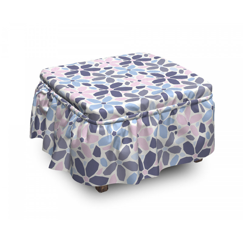 Housse pour repose-pieds polygonale de tons pastel