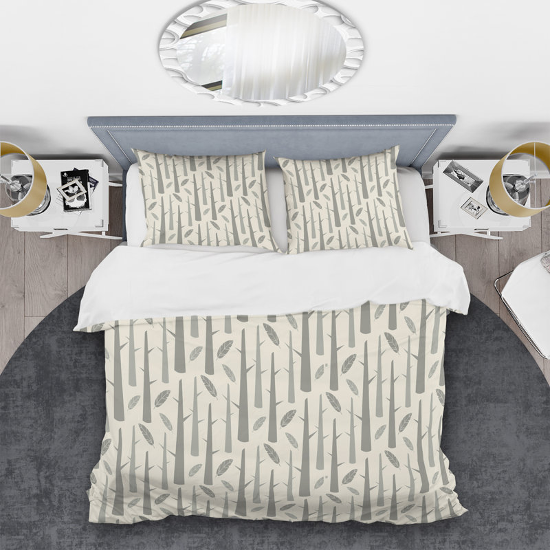 Abstract Tree Forest - Ensemble de housse de couette moderne - Microfibre de polyester
