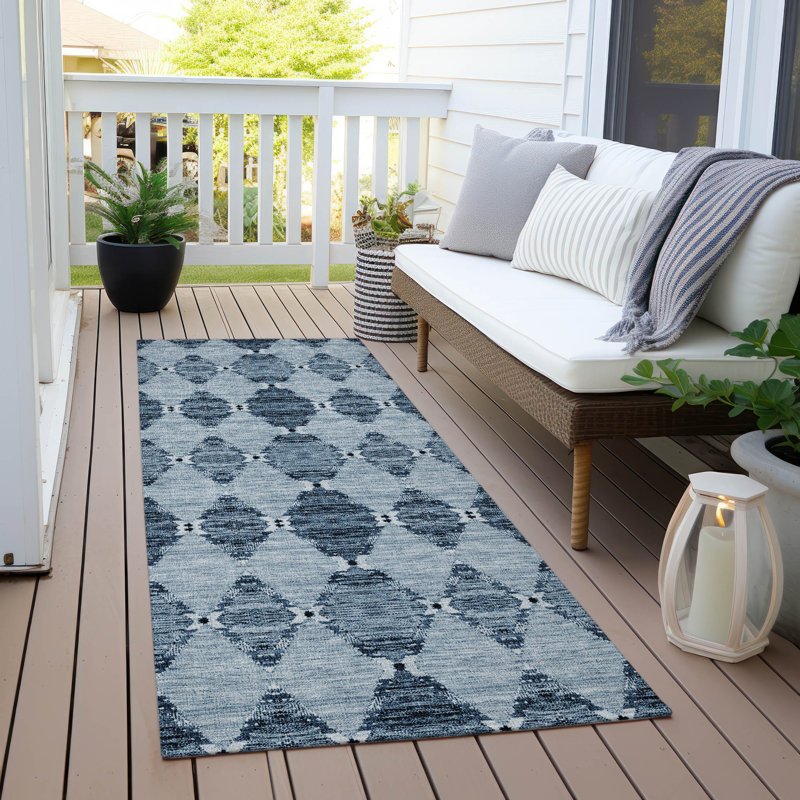 Loreen Indoor/Outdoor Area Rug with Non-Slip Backing, Runner 2'3" x 7'6"