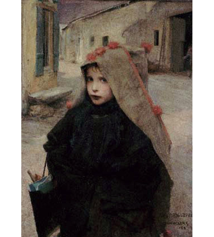 Allant à l'école, H 39 po x l 28 po