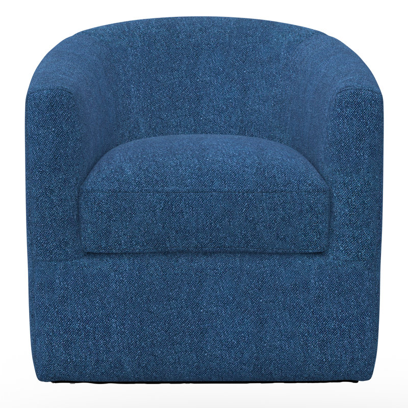 Swivel Accent Chair with 360-Degree Swivel, Blue Polyester