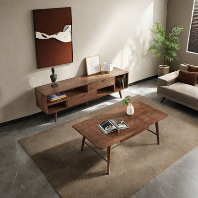 Practical coffee table paired with TV stand
