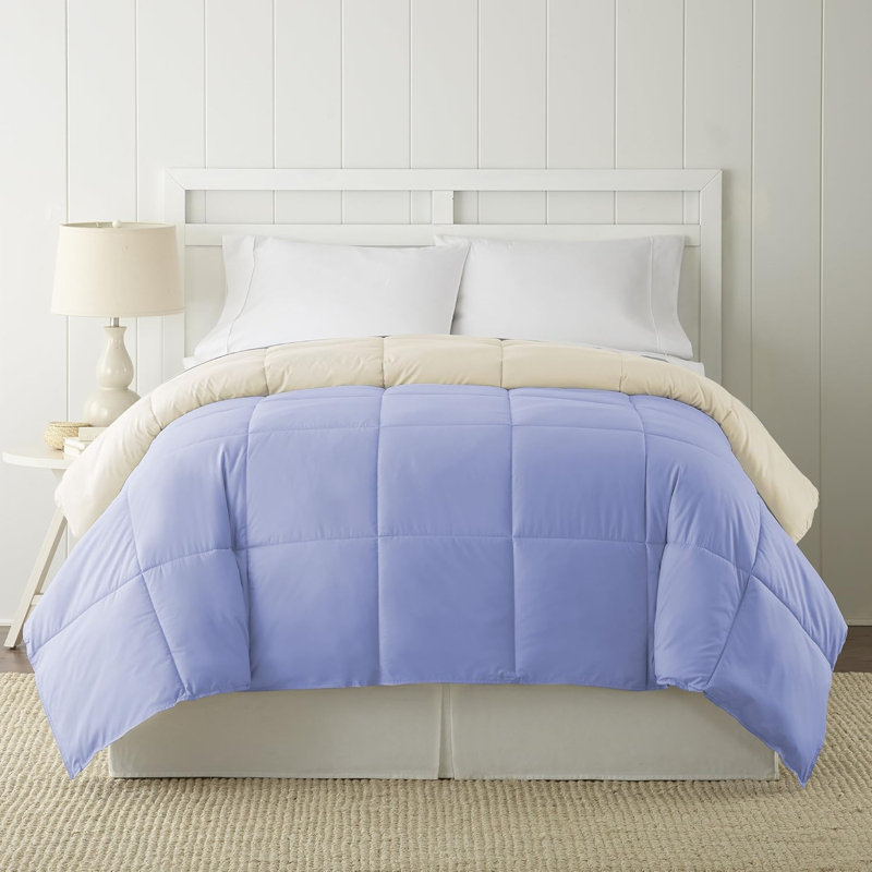 Down Alternative Reversible Comforter Blue/Cream Twin