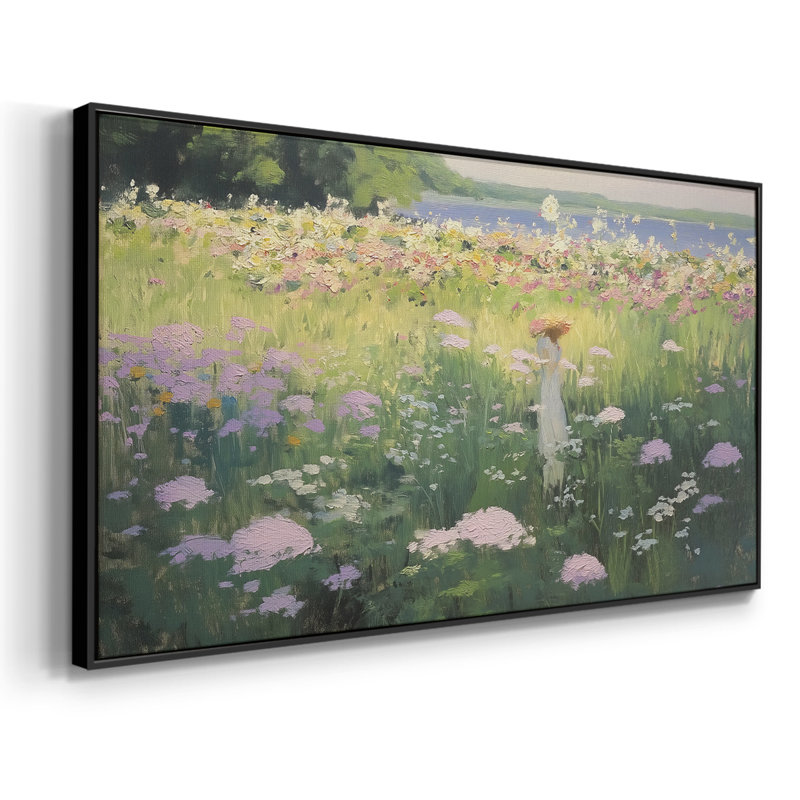 Botanical Series-CLXV- Toile tendue avec châssis tendue - Prêt à accrocher, H 25 po x l 49 po, Noir