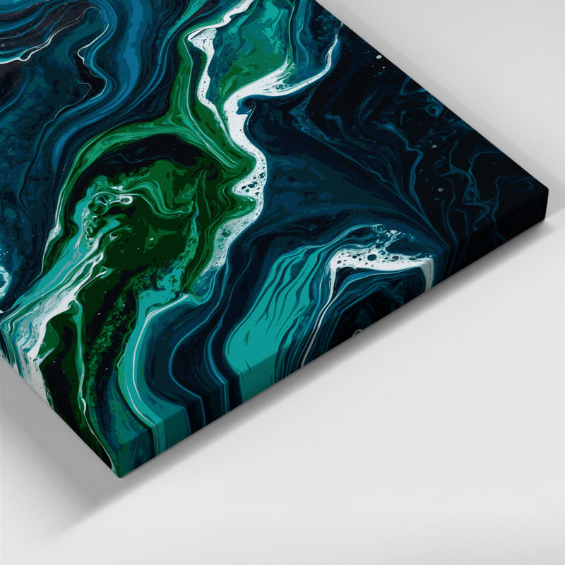 Abstrait art fluide sur toile grise 20, H 20 po x l 16 po