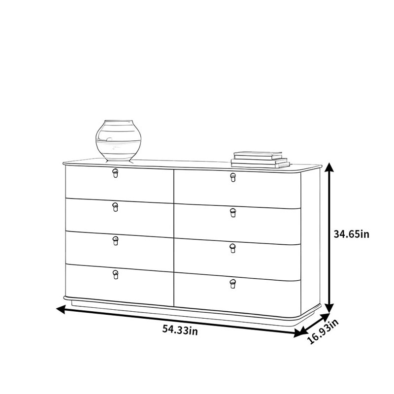 Buffet léger et luxueux, H 34,65 po x l 54,33 po x P 16,93 po